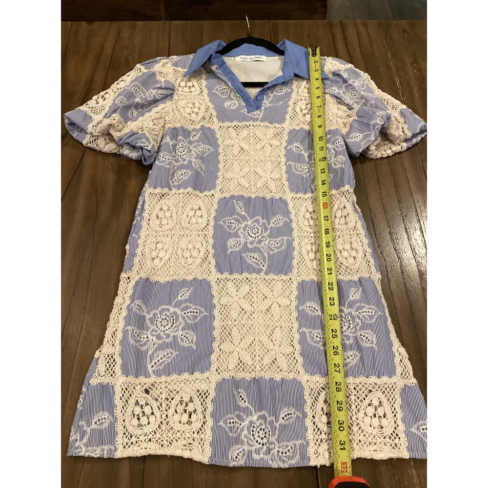 Sofie The Label Sydney Blue Knit Patchwork Mini D… - image 7